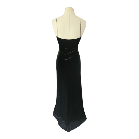 Morning Lady Black Velvet Evening Gown – Size 6 - Picture 3 of 5